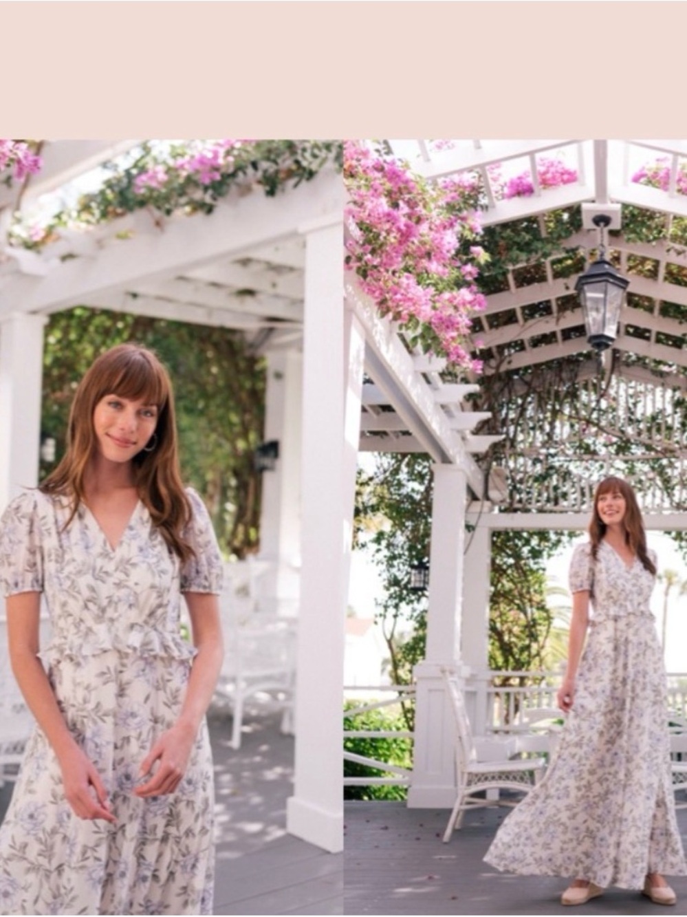 Gal Meets Glam Cassidy Cream Maxi Dress with Lavender Floral Print